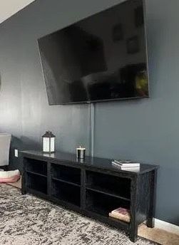 New Large Black TV Entertainment Stand Center