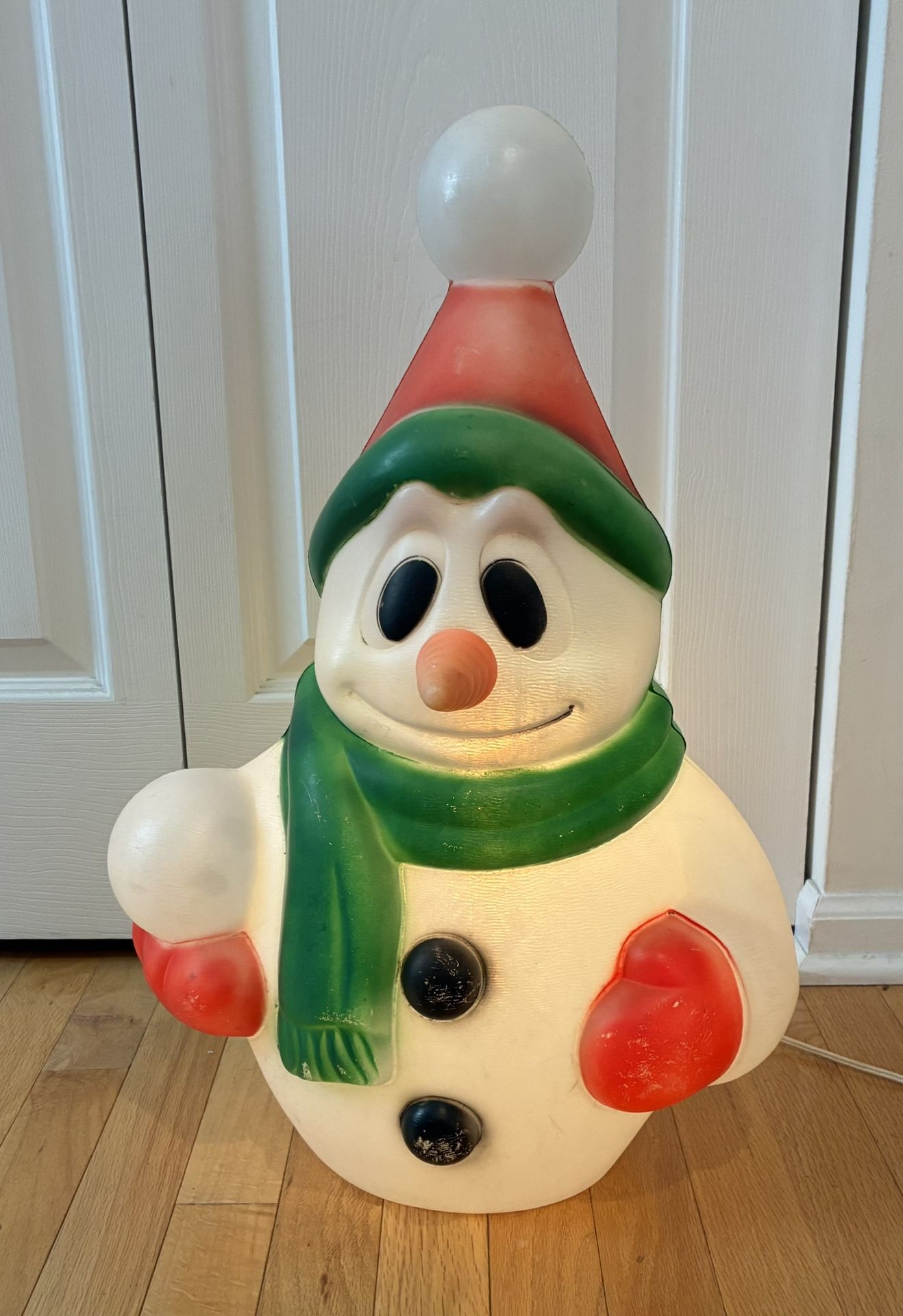 Vintage Snowman Blow Mold with Light