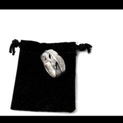 John Varvatos Men’s Feather Ring – 925 Sterling Silver