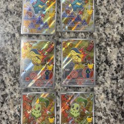 Pokémon Totodile 2x, Cynaquil 2x, Chikorita 2x