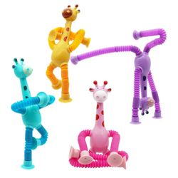 16 Pack Telescopic Suction Cup Giraffe Toy, Stimulating Creative Learning Toys