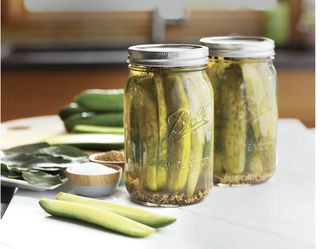 BALL 32oz Wide Mouth Quart Canning Mason Jars, Lids Bands Clear Glass 12 Pack. Condition is "New and sealed. Thumbnail