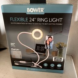 Bower - Flexible 24" LED Ring Light - White Vlogging Social Posts NEW