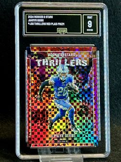 2024 Rookies & Stars 💥 Jahmyr Gibbs 💥 Thrillers Red Plaid Prizm GMA 9 Mint 💎 - Detroit Lions