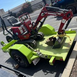 Yanmar Sv08 on diamond C 7k  single axle custom tilt trailer