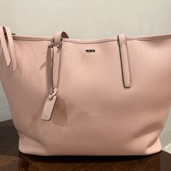  TUMI Large Leather Tote — Blush Pink | Never Used