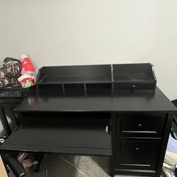 Sturdy black wooden desk