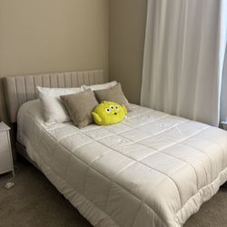 Full Bed With Mattress And Night Stand