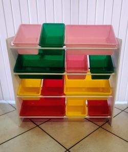 ✔︎ Multi-Color Toy Storage Organizer with 12 Storage  Bins