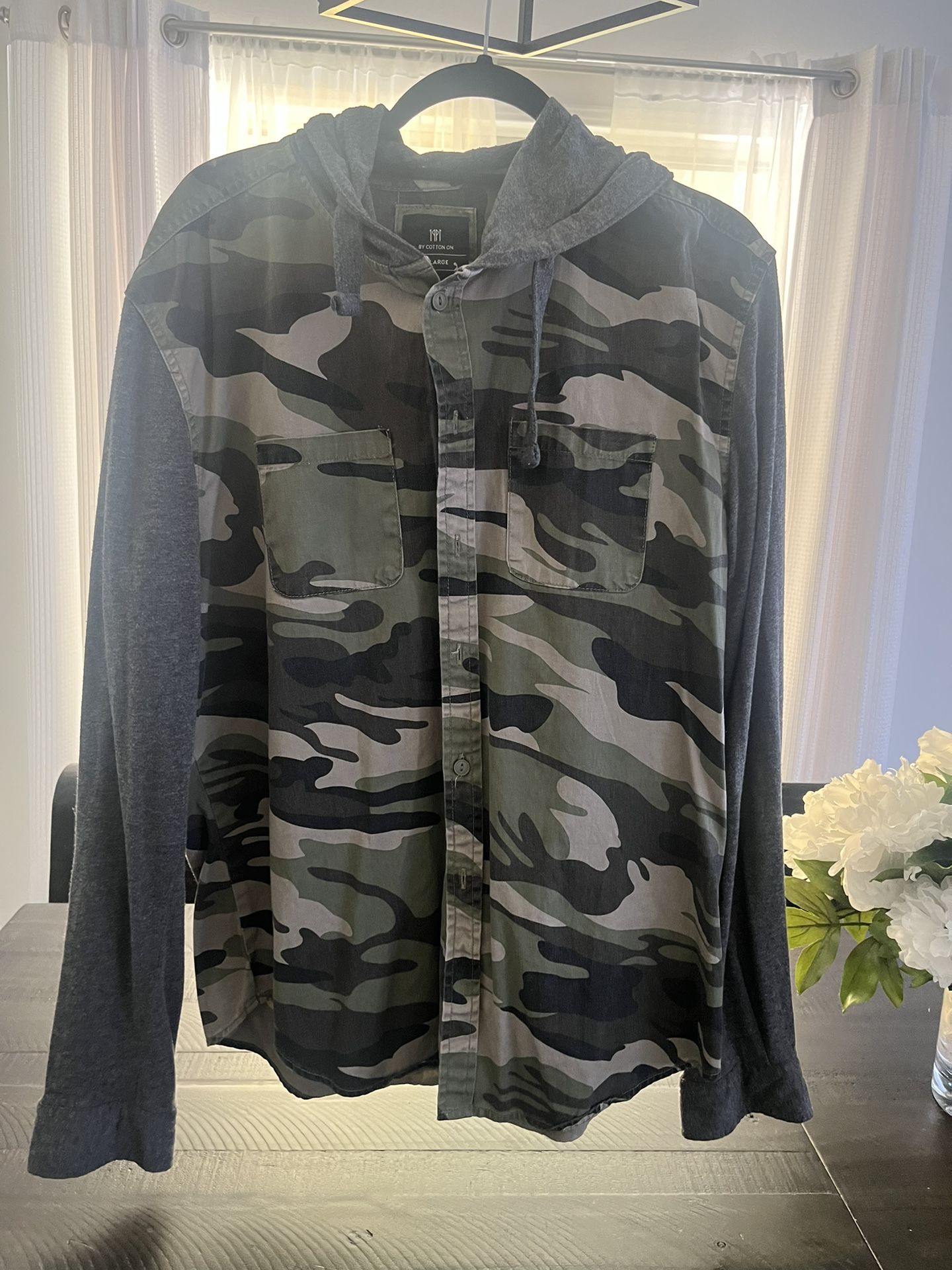 Cotton On Camo Button Up Shirt 