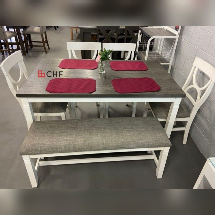 Thanksgiving Black Friday 6 Pc Solid Wood Dining Table Set  // Limited Time Offer 
