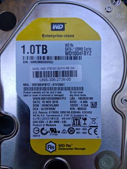 1TB hard drive, wiped