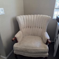 French Antique Round Wing Back Chair