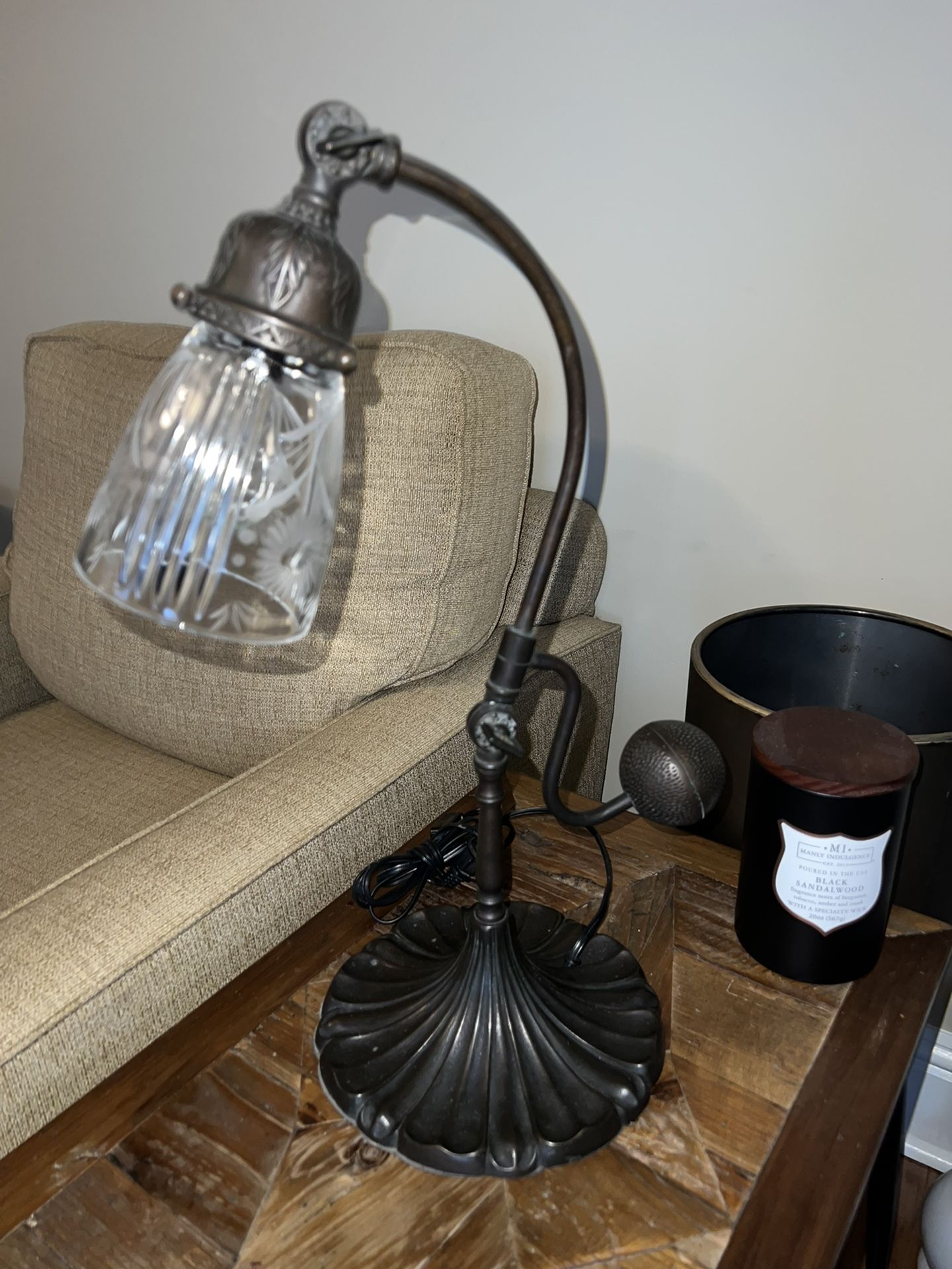 Vintage Brass Desk Top Lamp