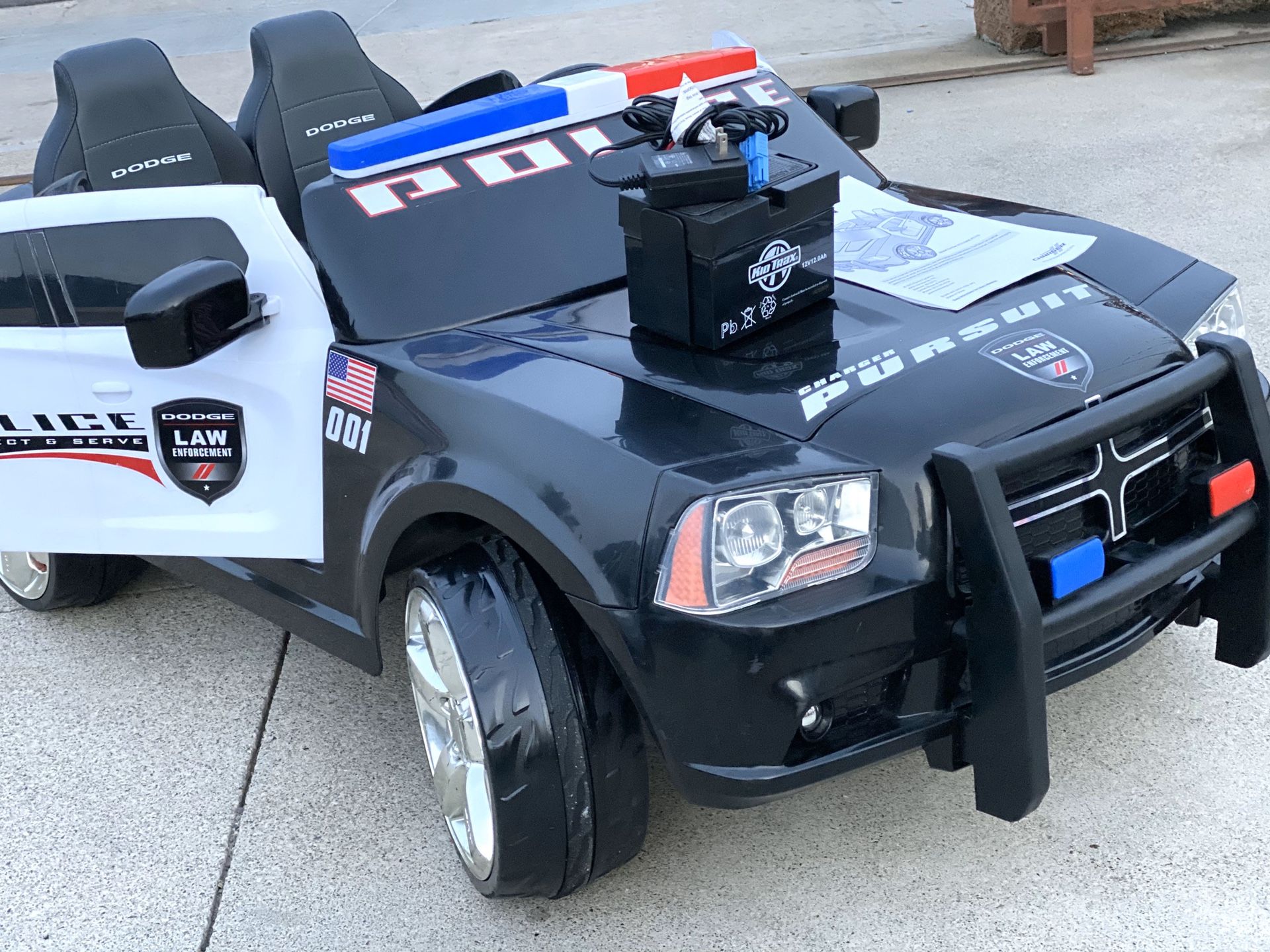 Police Dodge Charger Car 12volt electric kids ride on cars power wheels