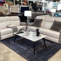 Beautiful Furniture Sofa & Loveseat 4 Power Recliners On Sale Now For $1499