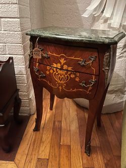 French Louis XV Style Marquetry Bombe Commode