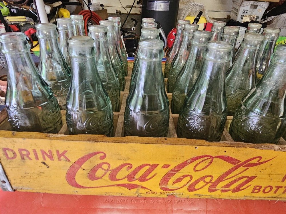 Antique CocaCola Crates(2) And bottles