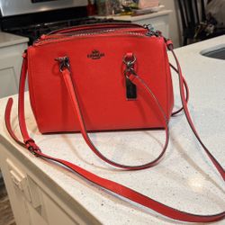 Red Coach Handbag 