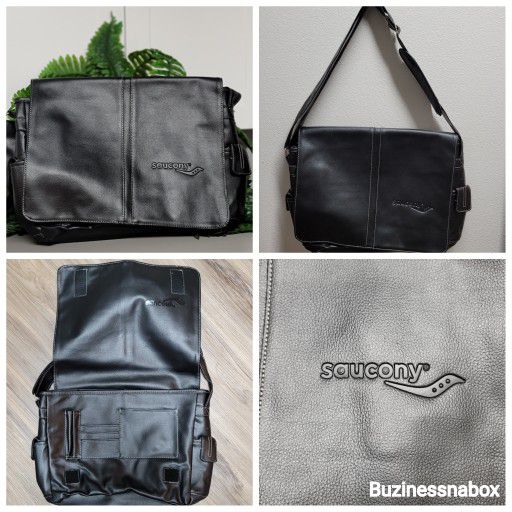 Saucony Faux Leather Messenger Bag 