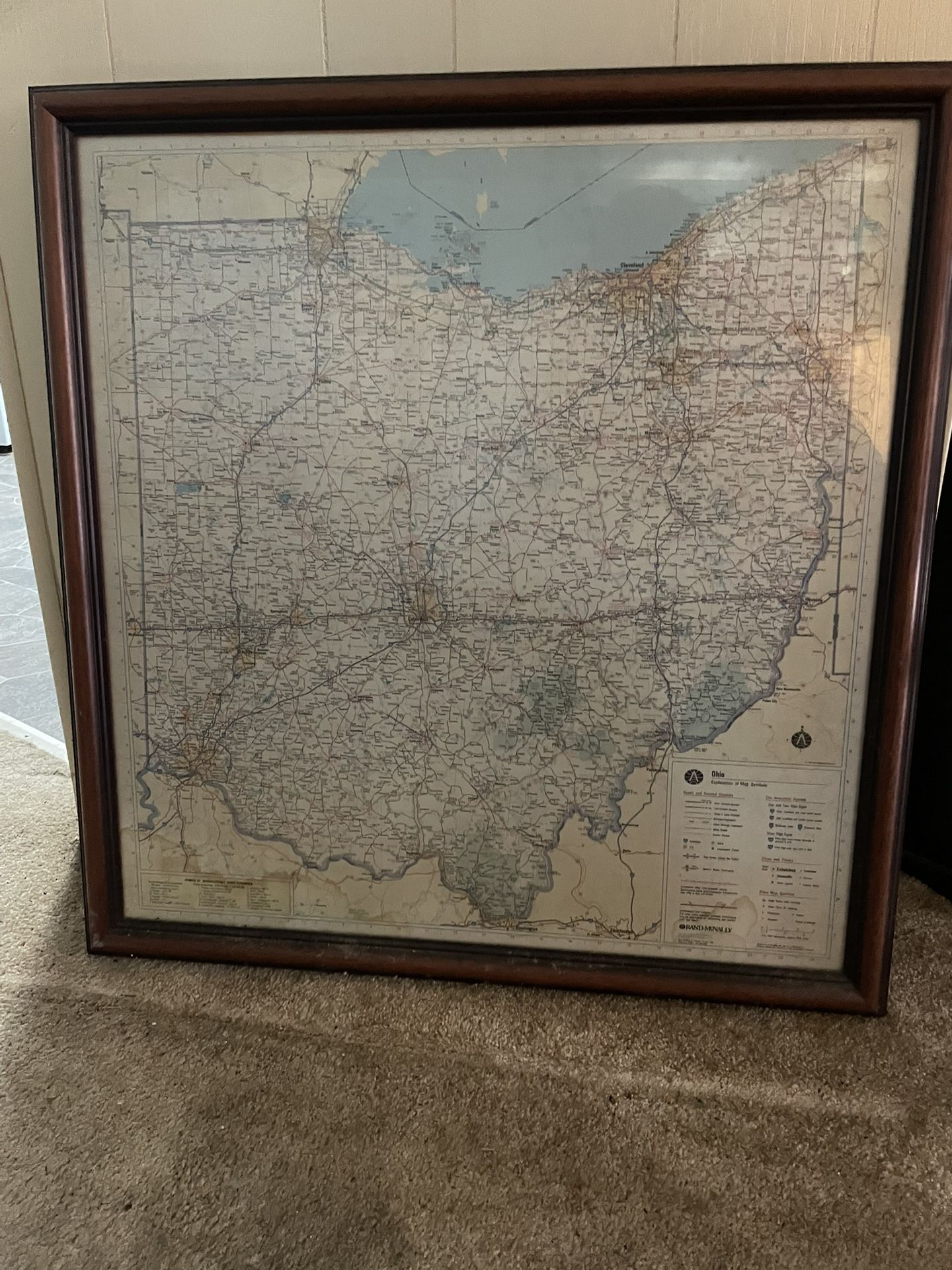 Custom HardWood framed Map Of Ohio