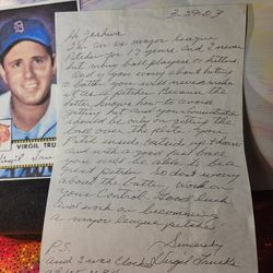 Virgil Trucks Detroit Tigers Inspirational Autographed Letter & print W/coa