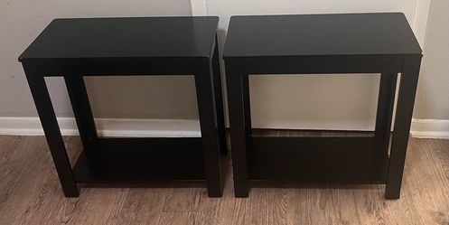 2 black side tables
