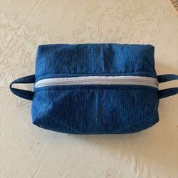 Boxy Pouch - New - Fully Lined - Dark Blue