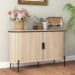 Simore Sideboard Buffet Cabinet with Storage, 47.2" Fluted Buffet Storage Cabinet with Doors and