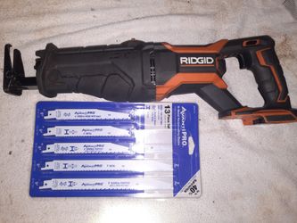 Ridgid orbital sawzall 18v R8642 gen 5x with 13 new blades