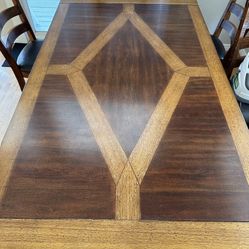 Beautiful Dining Real Wood Sturdy Table With 6 Chairs  