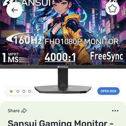 New Sansui Gaming Monitor 165Hz 24 Inch
