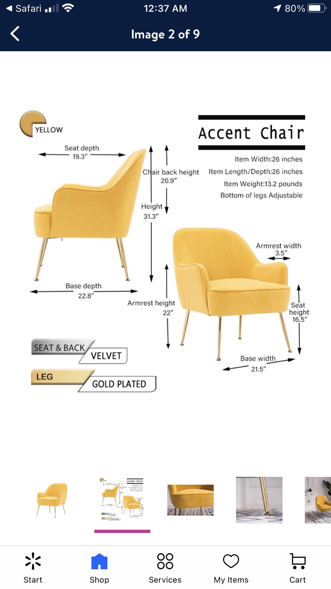 Brand New velvet Accent Chair