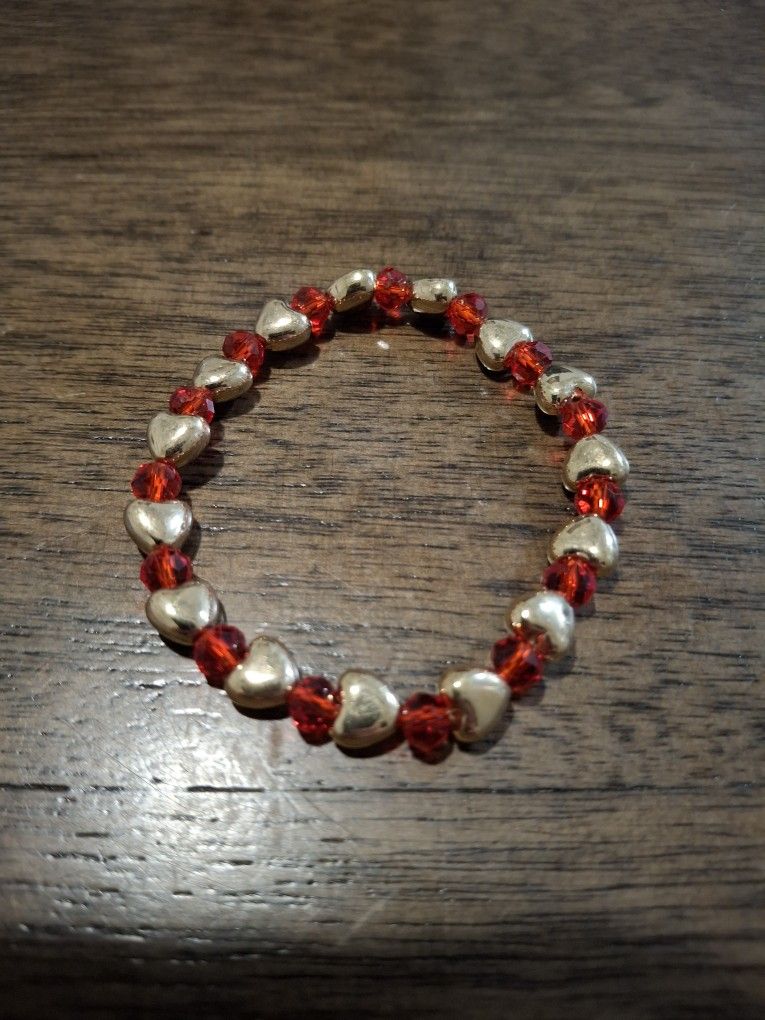 Red gold heart new round