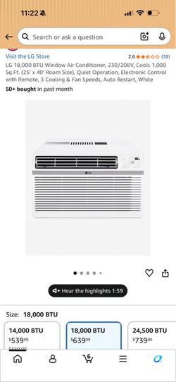 LG 18,000 BTU Window Air Conditioner