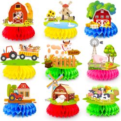 9pcs Farm Animal Honeycomb Centerpieces (New, Unopened)