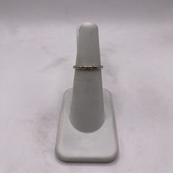 14kt Dual-Tone Gold Engagement Style Band w/ Dia Cut Design