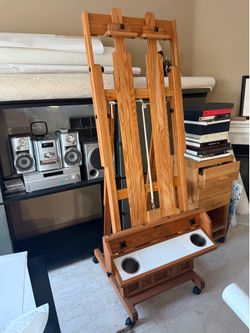 Professional Solid Oak Artist Easel – Heavy Duty Studio Easel – Adjustable – $495 OBO