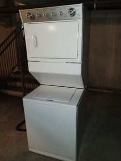 Stacked washer and dryer set