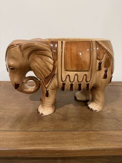 Vintage Fitz and Floyd Ceramic Elephant Planter (10 x 5)
