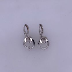 925 Sterling Silver Dangle Earrings With CZ Stones