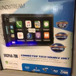 Soundstream Double Din Stereo With Apple CarPlay And Cd Dvd 