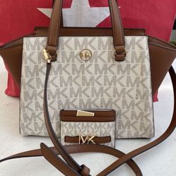 MICHAEL KORS Set  Avril Small Satchel  with adjustable strap NWT serious inquires only Pick up location in the city of Pico Rivera