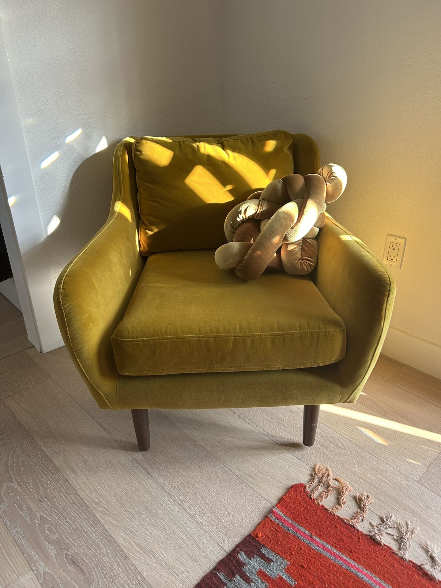 Article Matrix Gold Velvet Lounge Chair