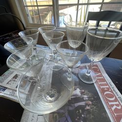Glass Martini Glasses And Wine Glasses 