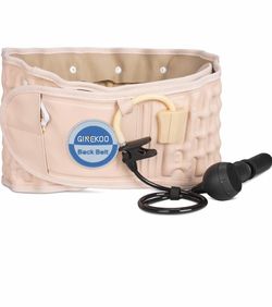 Decompression Belt - Inflatable Spinal Traction Brace for Lumbar Support and Lower Back Pain, Back Reliever for Men and Women (Beige01, 29-49 inch)