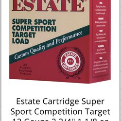 Estate Cartridge Super Sport Competition Target 12 Gauge 2 3/4'' 1 oz #8 Shot Estate Super Sport Competition Target 12 Gauge 2 3/4'' 1 oz #8 Shot