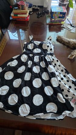 Minnie Mouse Black & White Polka Dot Dress