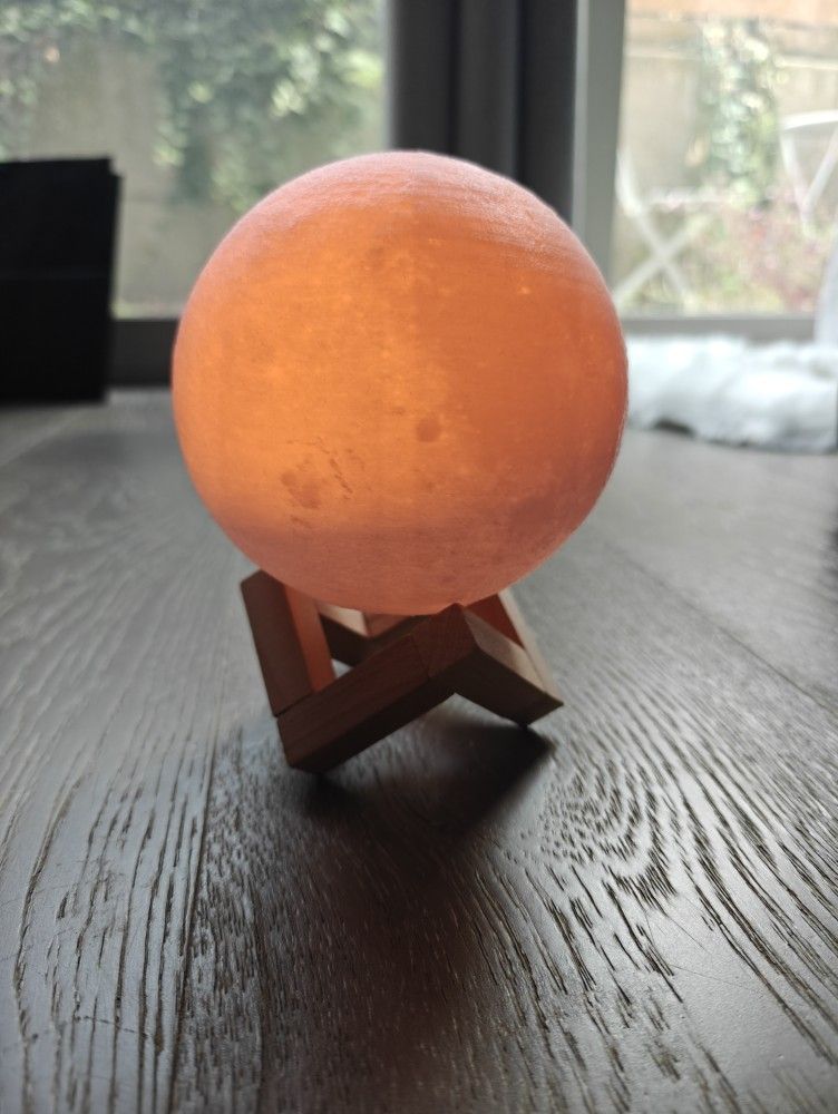 3D Printed Moon With Built-in LED Lights X2