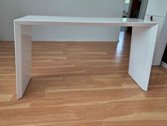 Glossy white console table